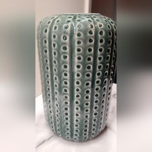 Green Textured Ceramic Vase